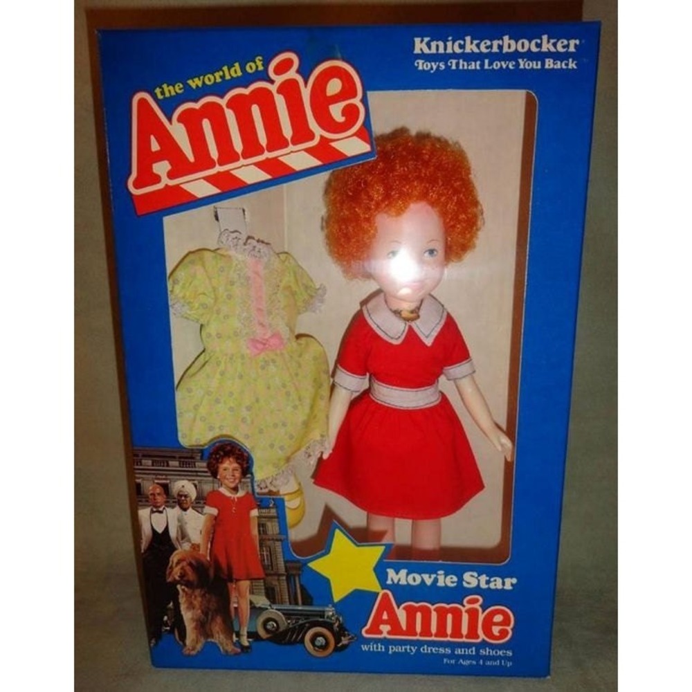 Vintage‎ 1982 Knickerbocker Annie Doll Shoes Party Dress 3836 New Sealed in Box